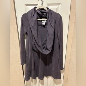 Prairie Underground Cowl Neck Tunic Dress Cotton Organic Artsy Lagenlook,size XS